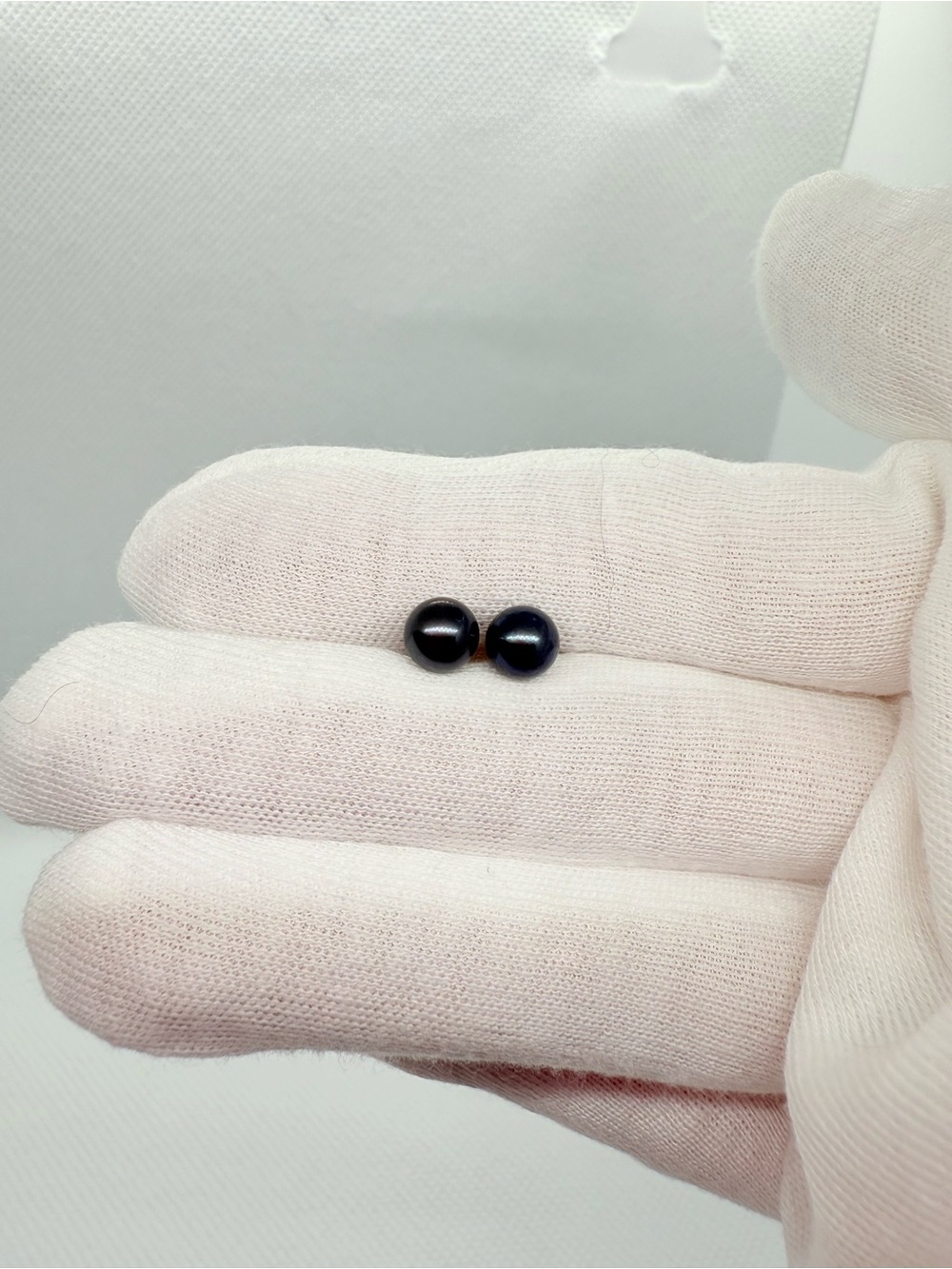 14k Solid Gold Black/Peacock Pearl Stud Earrings - Women Jewelry - Picture 8 of 13